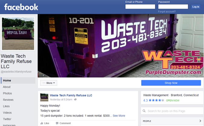 PurpleDumpster.com - Facebook deals on dumpster rentals